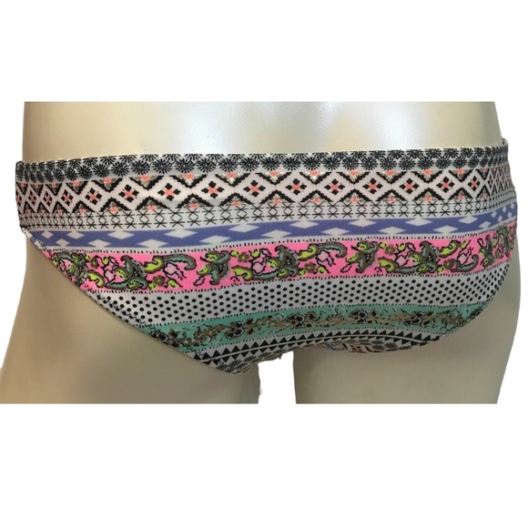 Victoria's Secret White Zig Zag Foil The Strappy Cheeky Swim Bottom - Picture 1 of 2